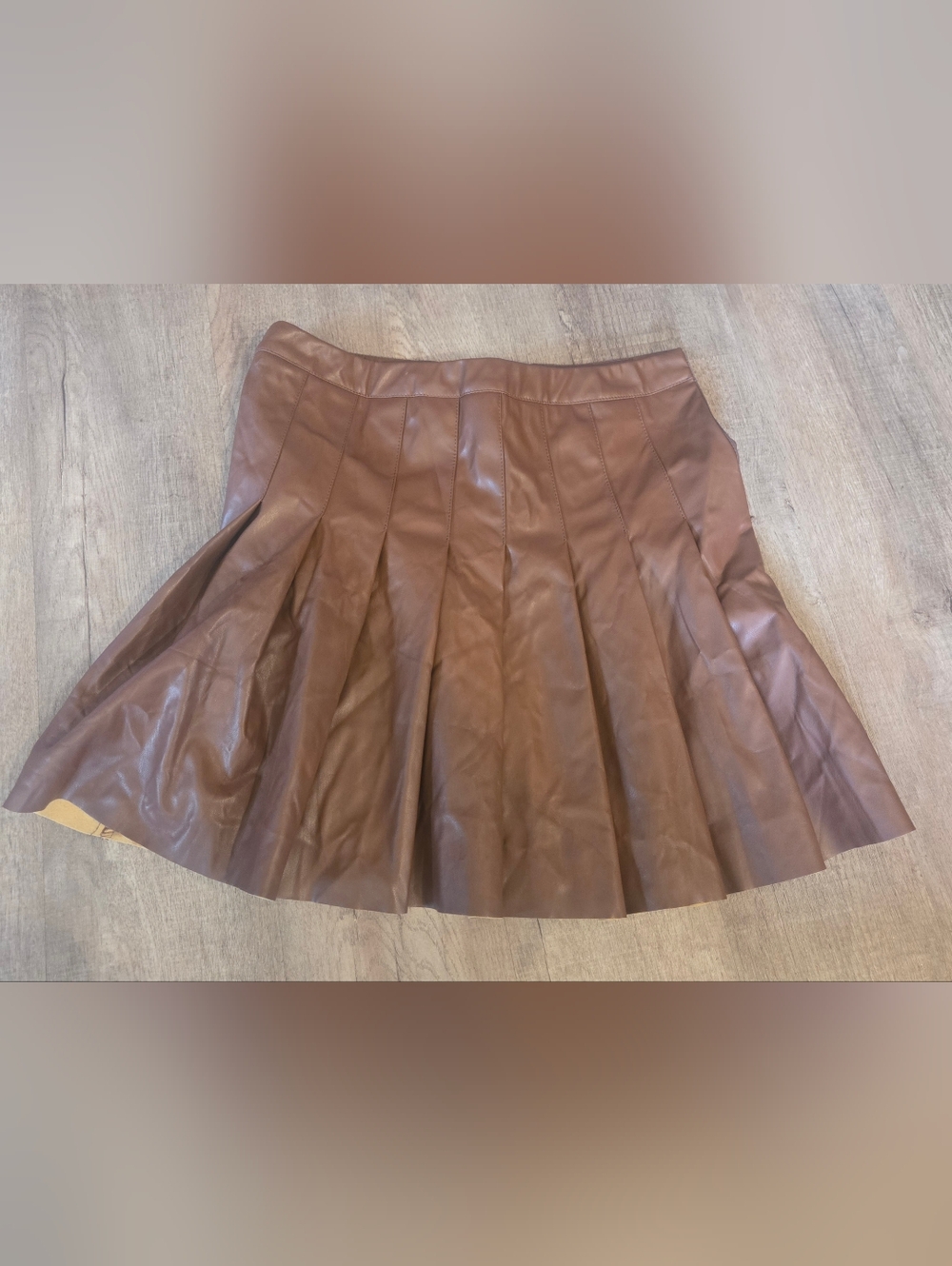 ALYA Brown Leather School‎ Girl Skirt Size M